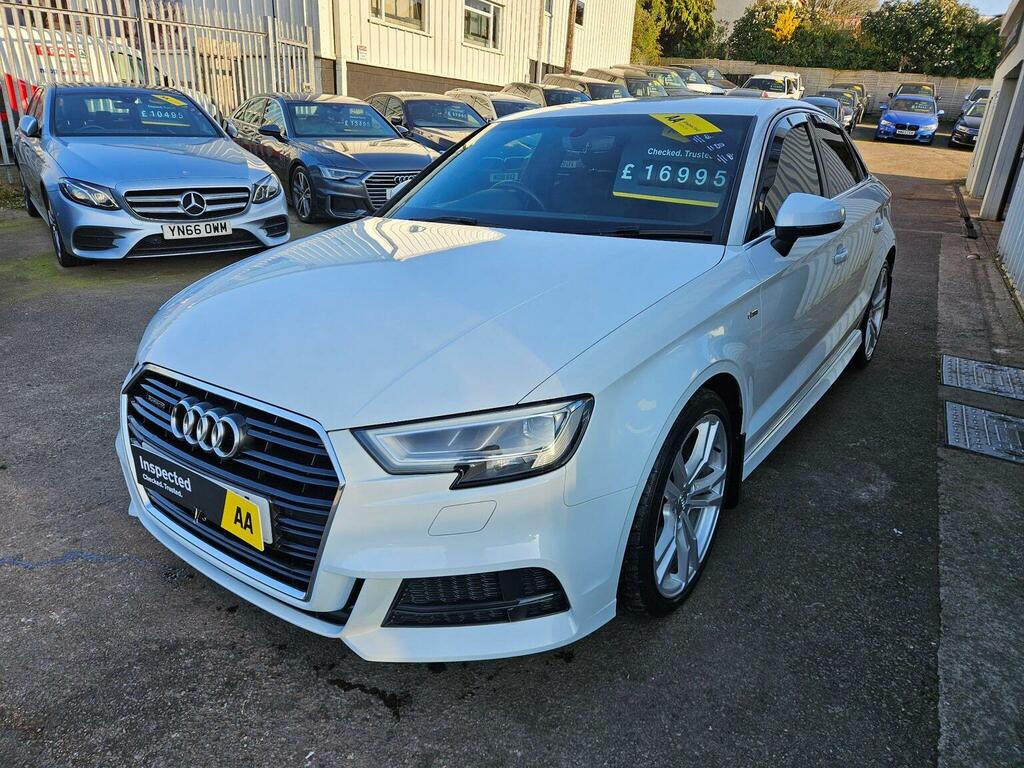 Audi A3 Saloon 2.0 Tfsi S Line S Tronic Quattro Euro 6 S DS18BPK White #3