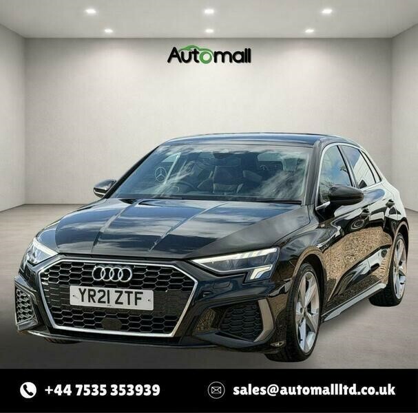 Audi A3 1.5 Tfsi 35 S Line Sportback S Tronic Euro 6 Ss YR21ZTF Black #3