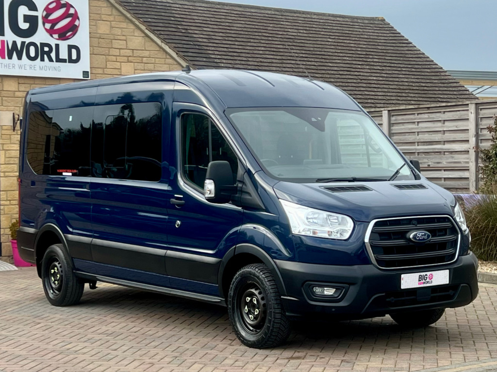 Ford Transit Custom 410 Tdci 130 L3h2 Trend Ecoblue 14 Seat Minibus Lw Blue