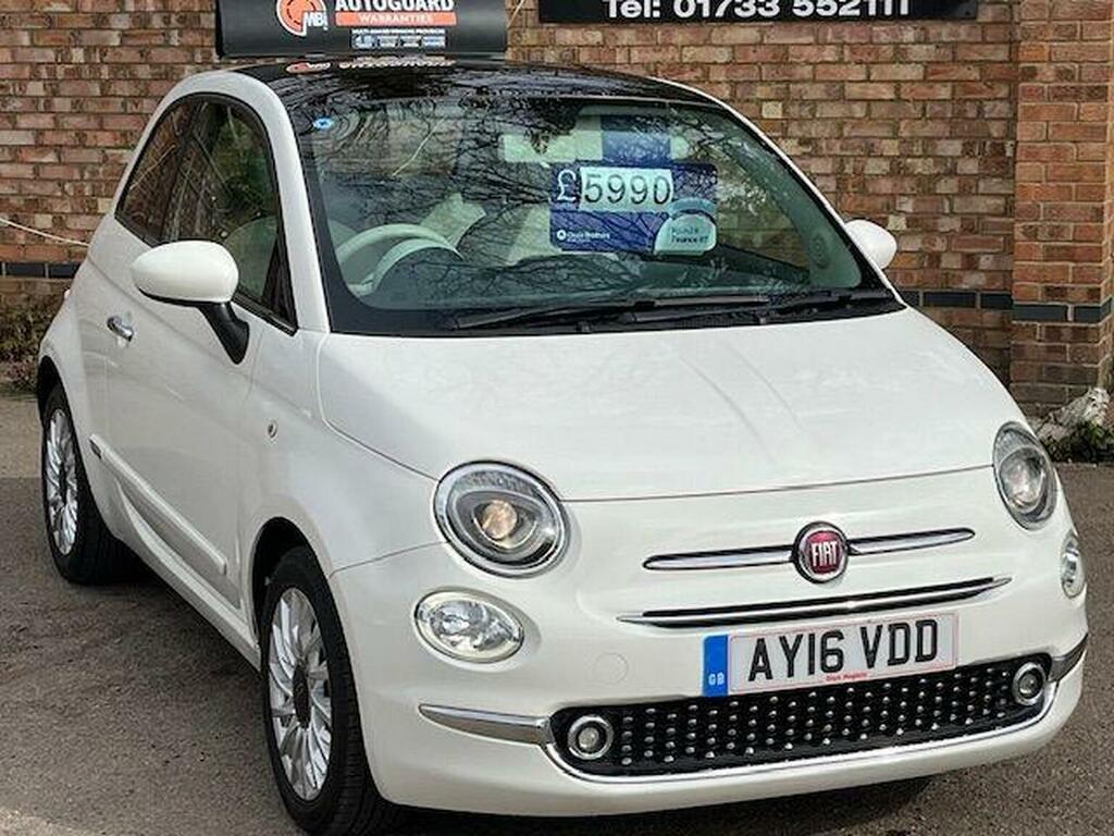 Fiat 500 Hatchback 1.2 Lounge Euro 6 Ss 201616 White