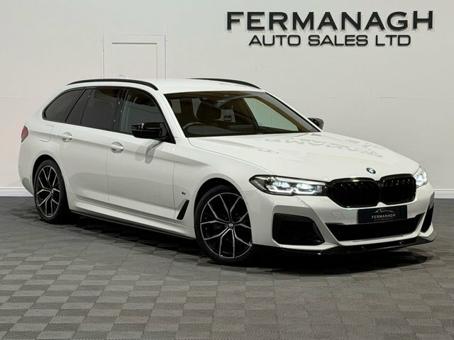 BMW 5 Series 2.0 520D Mht M Sport Touring Hybrid Ste White
