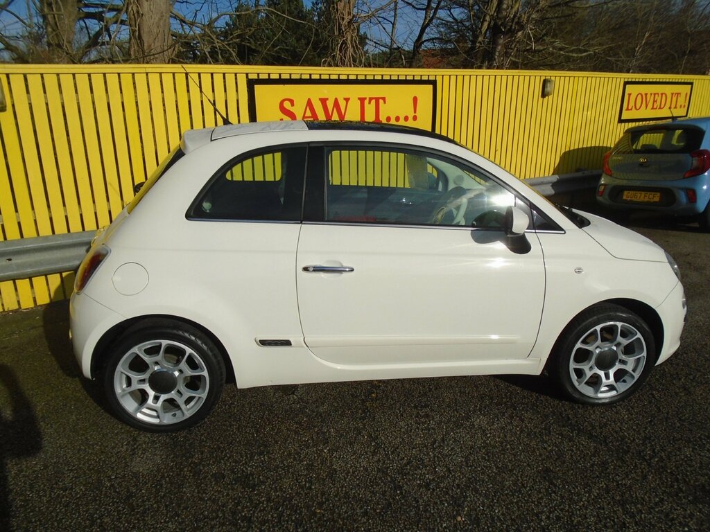 Fiat 500 1.2 Lounge Hatchback Euro 5 Ss White #4