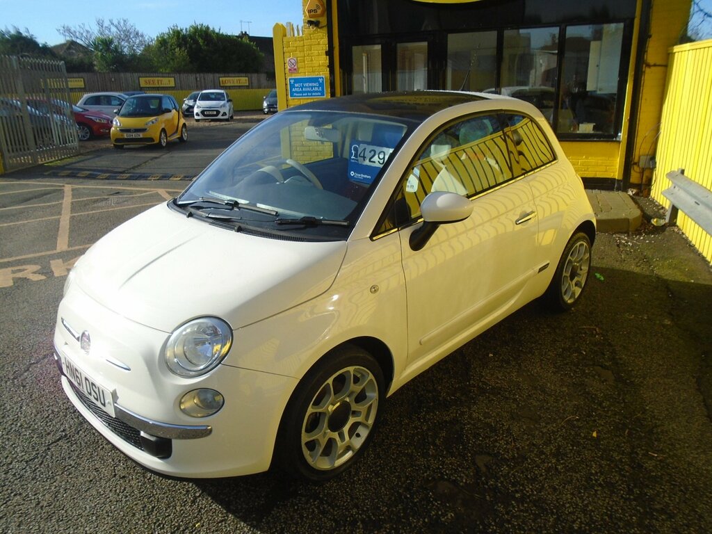 Fiat 500 1.2 Lounge Hatchback Euro 5 Ss White #3