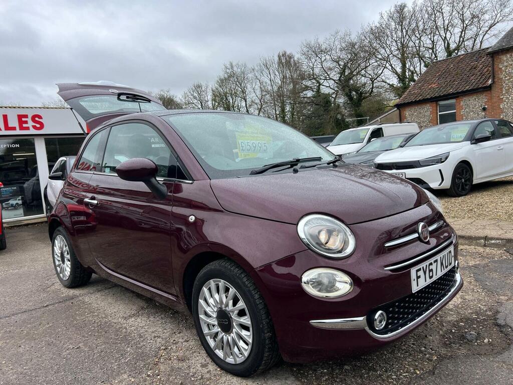 Fiat 500 Hatchback 1.2 Lounge Euro 6 Ss 201767 FY67KUD Red #4