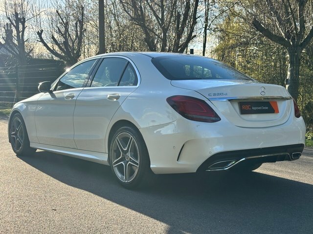 Mercedes-Benz C Class C220d Amg Line Saloon YN68WVJ White #6