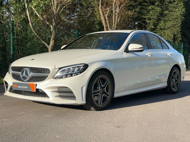 Mercedes-Benz C Class C220d Amg Line Saloon YN68WVJ White #3