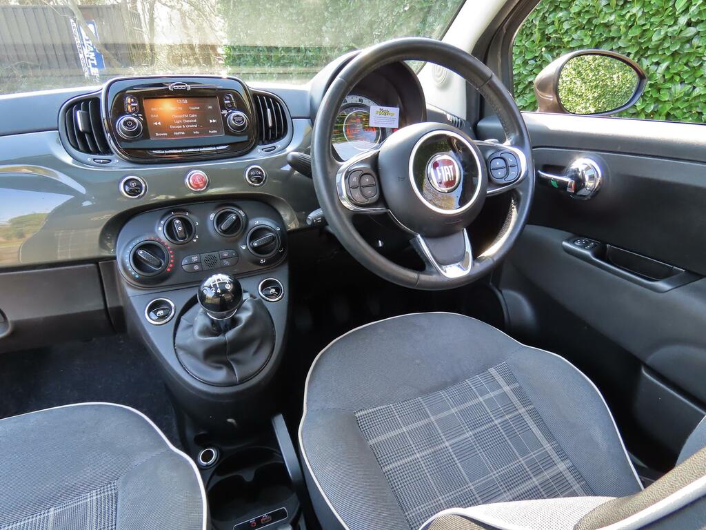 Fiat 500 1.2 Lounge Hatchback Euro 6 Ss FT18GRF Grey #3