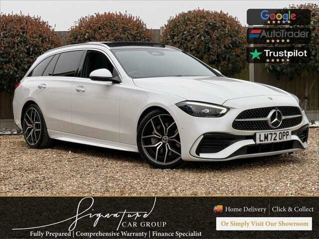 Mercedes-Benz C Class 2022 2.0 C300dh Mhev Amg Line Premium Plus Estat White