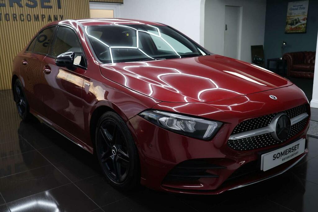 Mercedes-Benz A Class Saloon 1.3 A180 Amg Line Edition Executive 7G-dc GV22HJC Red #3