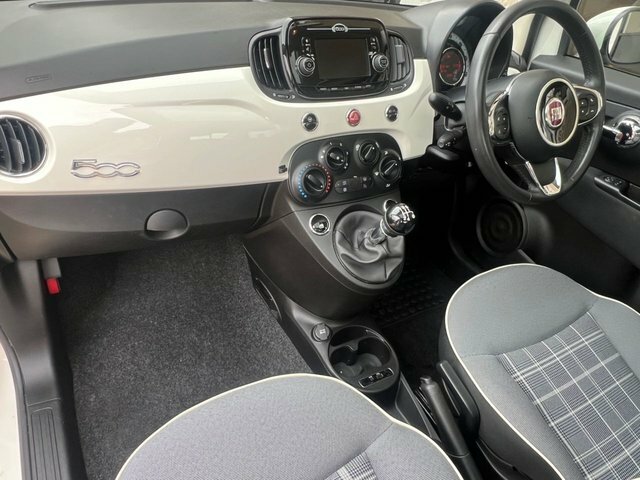 Fiat 500 1.2 Lounge Hatchback Euro 6 Ss NX68HLO White #3