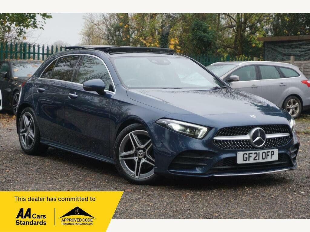 Mercedes-Benz A Class Hatchback 1.3 A180 Amg Line Premium Plus 2 7G-dc Blue