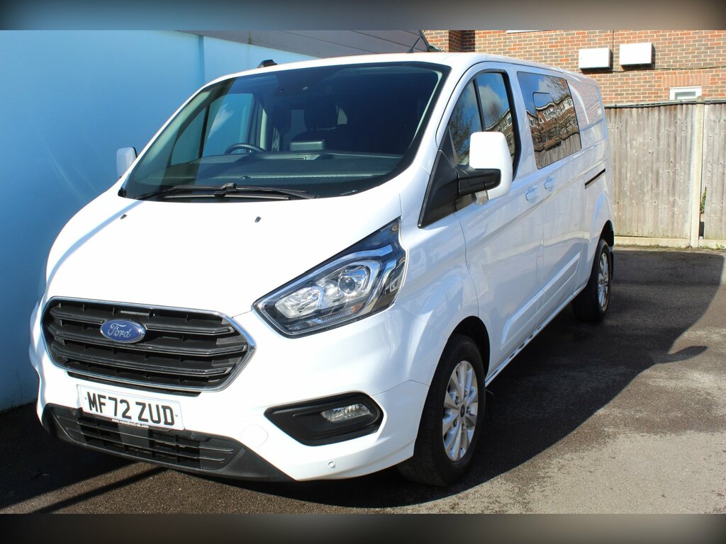 Ford Transit Custom 300 Limited 2.0 Ecoblue 130 5 Seat Crew Air Con Cr MF72ZUD White #6