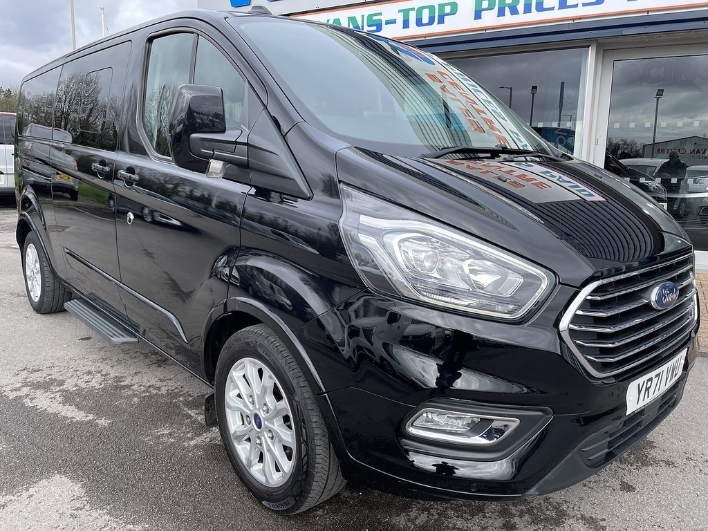 Ford Tourneo Custom 2.0 320 Ecoblue Titanium Minibus Double Cab Di YR71VWU Black #3