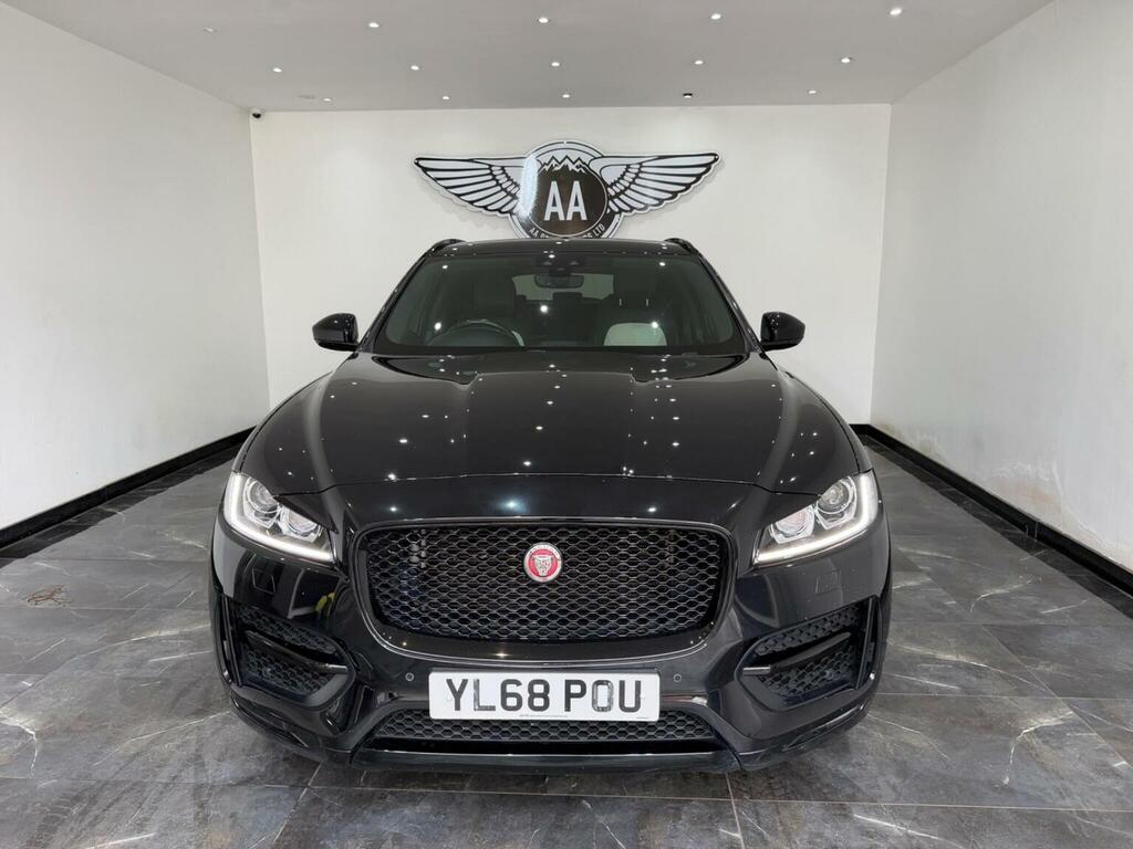 Jaguar F-Pace Suv 2.0 D180 R-sport Awd Euro 6 Ss 20 YL68POU Black #2