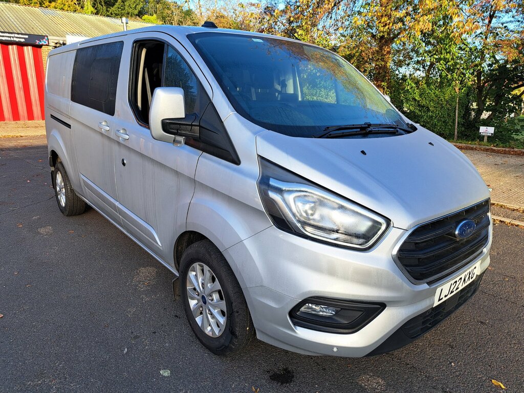 Ford Transit Custom 2.0 320 Ecoblue Limited Crew Van Double Cab Di LJ22KXG Silver #3
