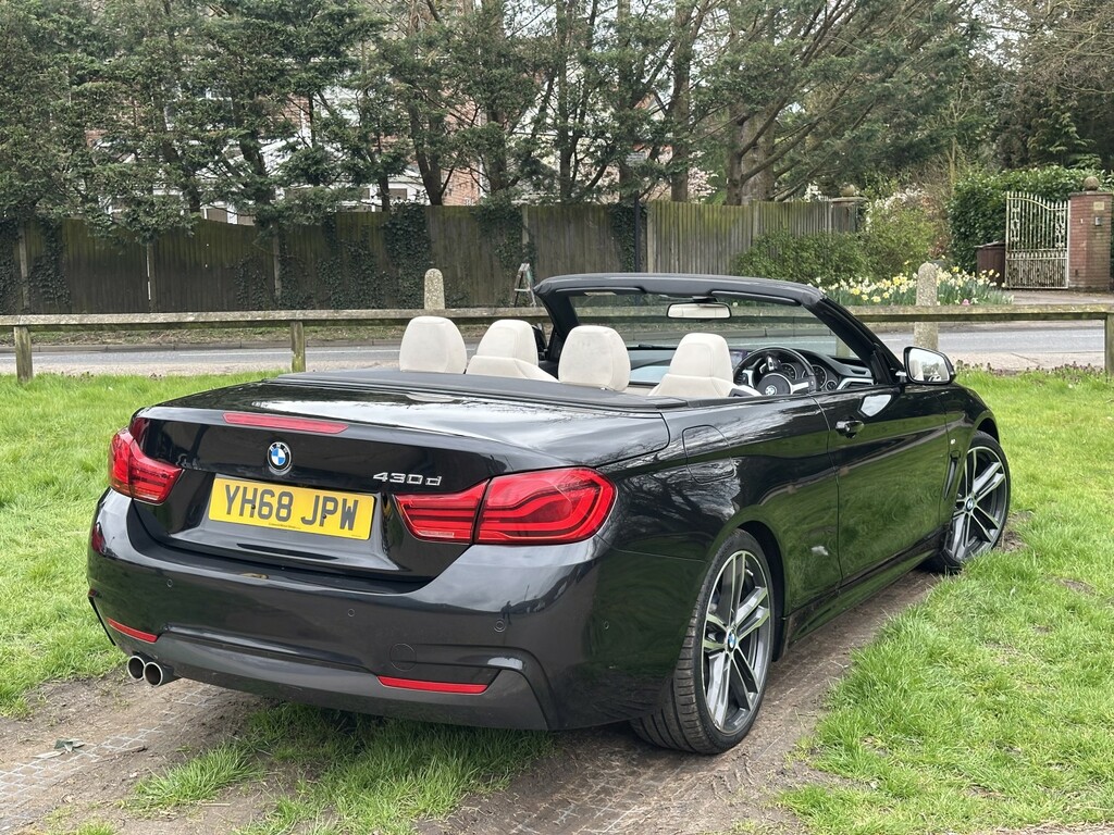 BMW 4 Series Convertible 3.0 430D M Sport Convertible 2019 YH68JPW Black #4