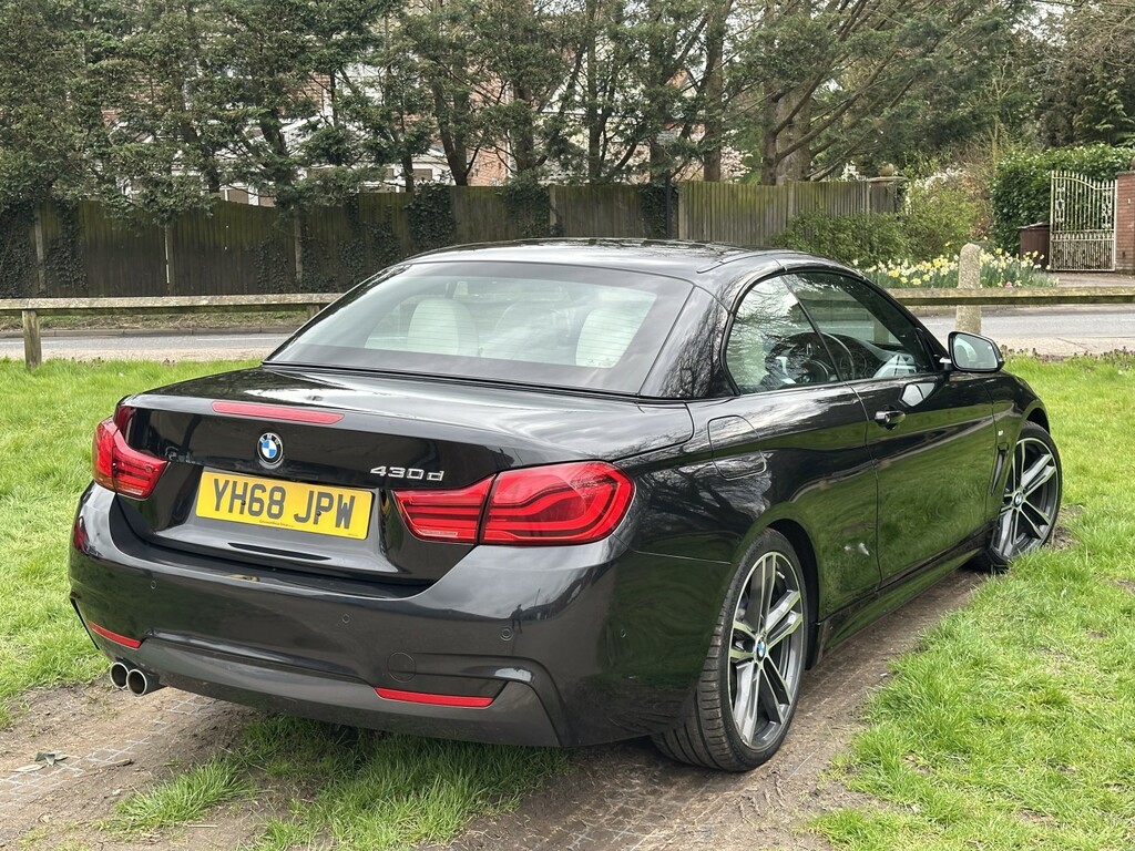 BMW 4 Series Convertible 3.0 430D M Sport Convertible 2019 YH68JPW Black #5