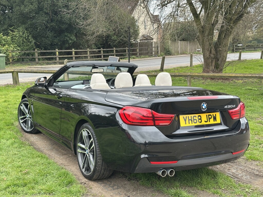 BMW 4 Series Convertible 3.0 430D M Sport Convertible 2019 YH68JPW Black #3