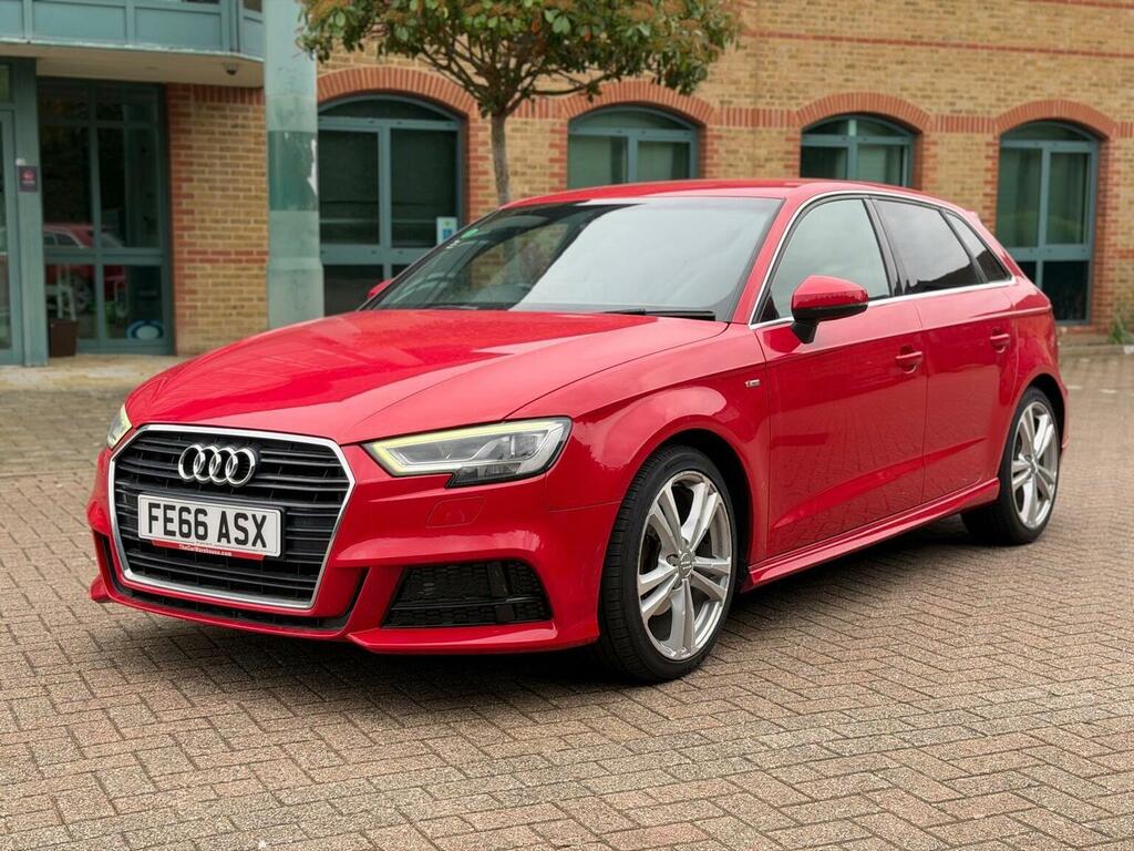 Audi A3 Hatchback 2.0 Tdi S Line Sportback S Tronic 6 FE66ASX Red #3