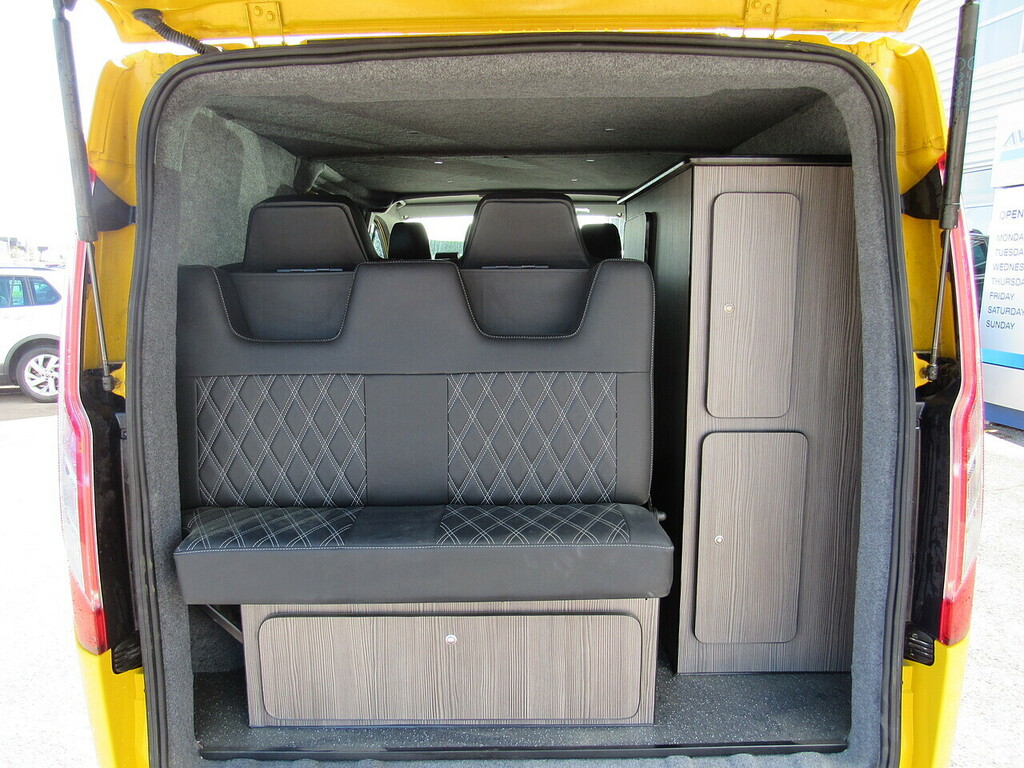 Ford Transit Custom 340 Ecoblue Yellow Euro 6 Camper Day Van With Bed LG72RCV Yellow #6