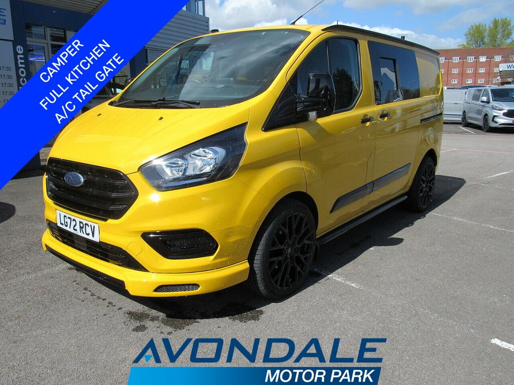 Ford Transit Custom 340 Ecoblue Yellow Euro 6 Camper Day Van With Bed LG72RCV Yellow