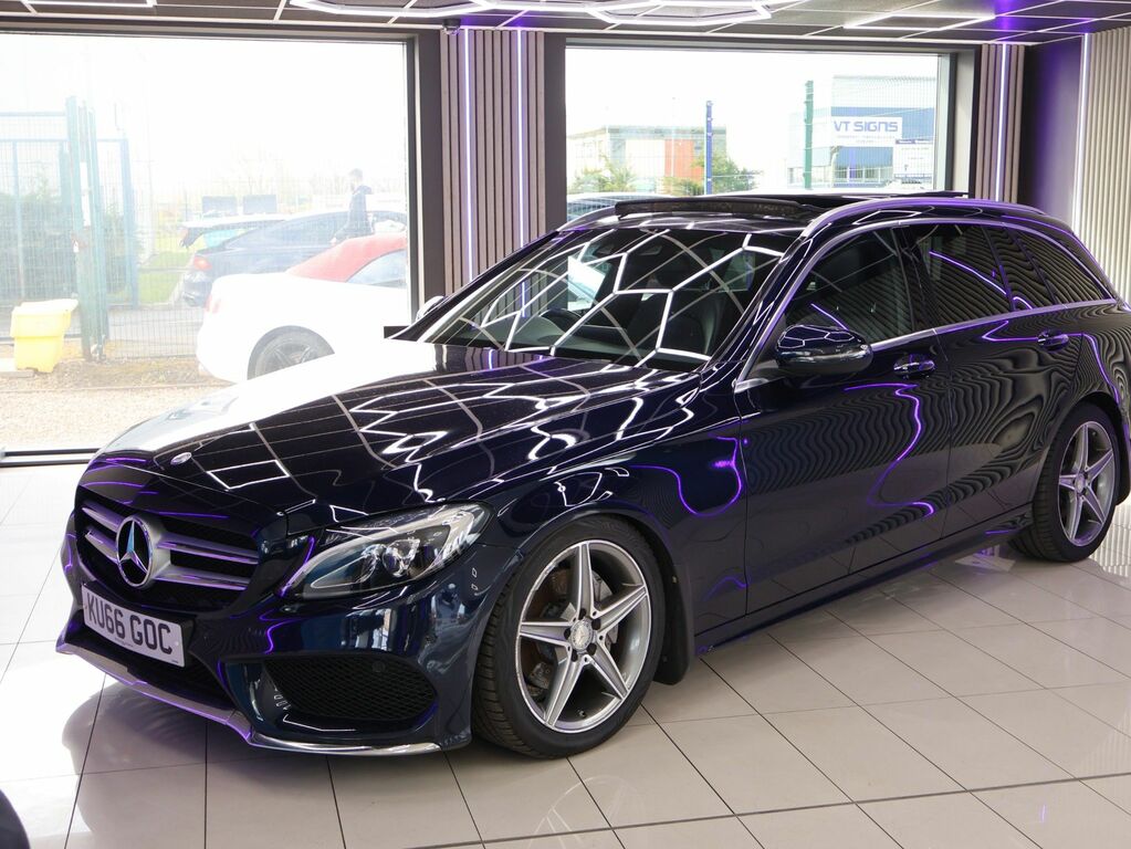 Mercedes-Benz C Class 2016 2.1 C220d Amg Line Premium Plus Estate KU66GOC Blue #4