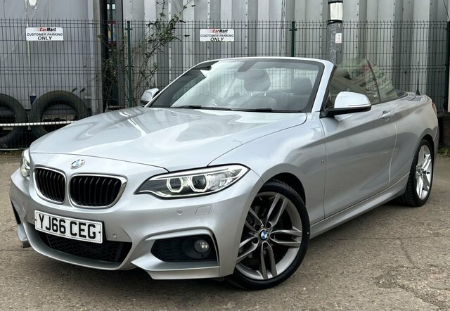 BMW 2 Series 2.0 220D M Sport Convertible Euro YJ66CEG Silver #3