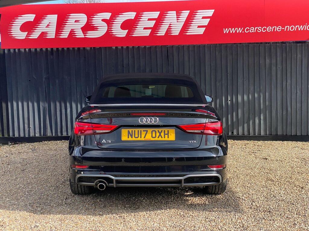 Audi A3 Cabriolet Convertible 1.6 Tdi S Line Euro 6 Ss 2017 Black #3