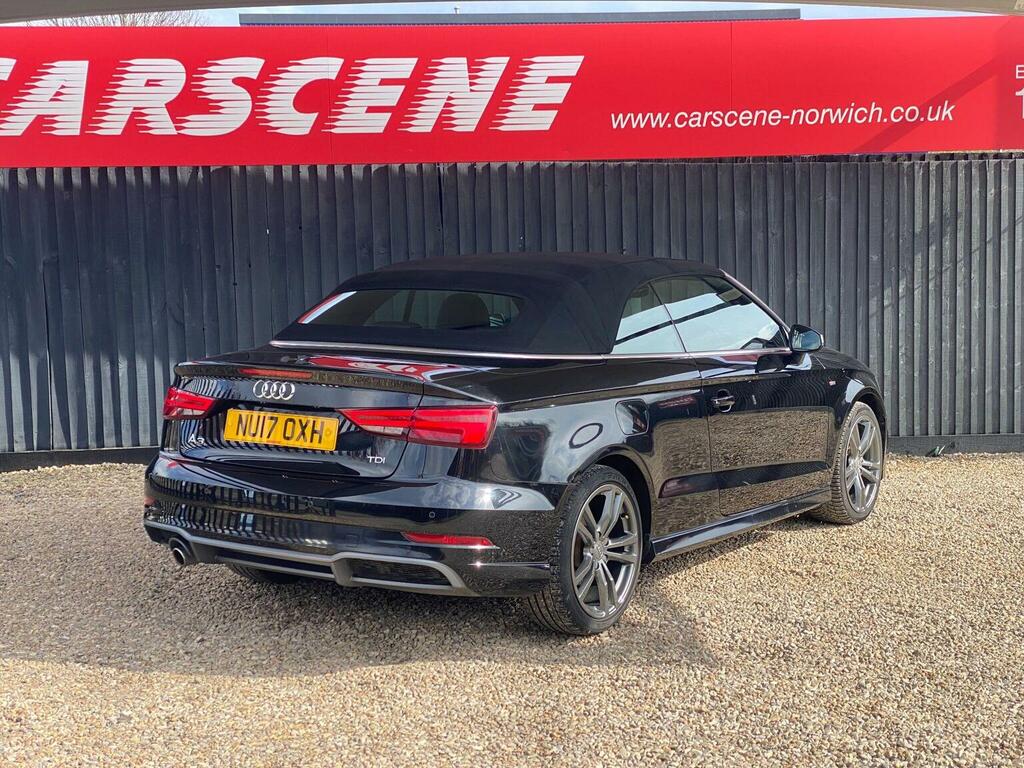 Audi A3 Cabriolet Convertible 1.6 Tdi S Line Euro 6 Ss 2017 Black #2