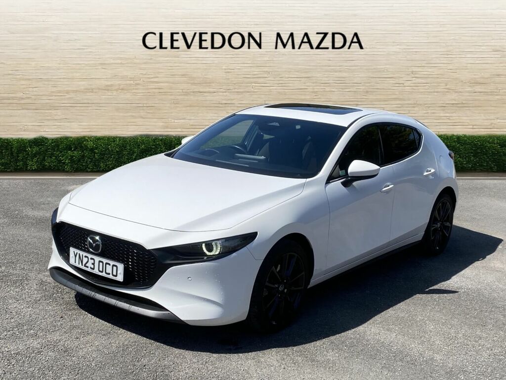 Mazda 3 2.0 E-skyactiv-x Mhev Exclusive-line Hatchback YN73OCO White #3