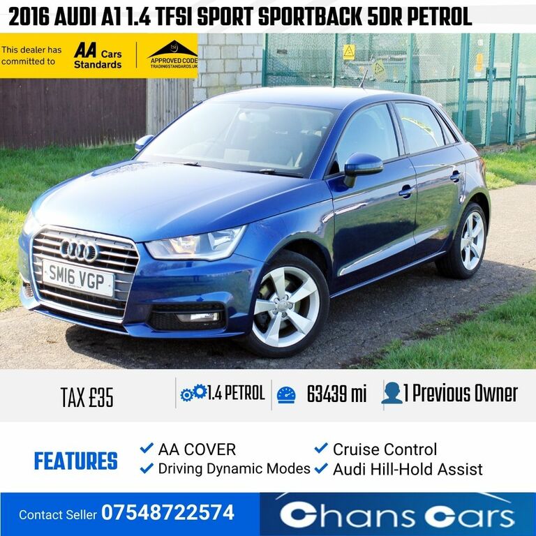 Audi A1 2016 Audi A1 1.4 Tfsi Sport Sportback M Blue