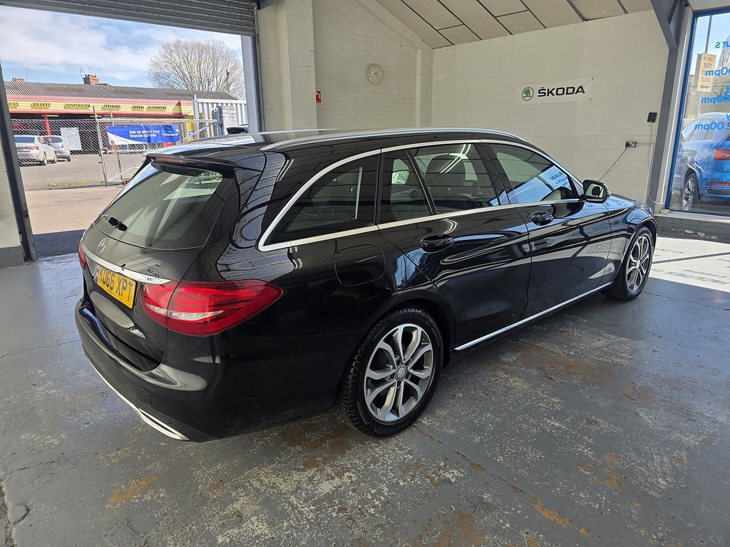 Mercedes-Benz C Class 2.1 C220d Sport Estate G-tronic Euro 6 KO66XPT Black #6