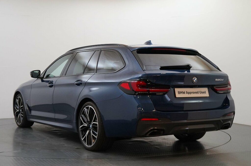 BMW 5 Series 520D M Sport Touring SN73AJP Blue #3