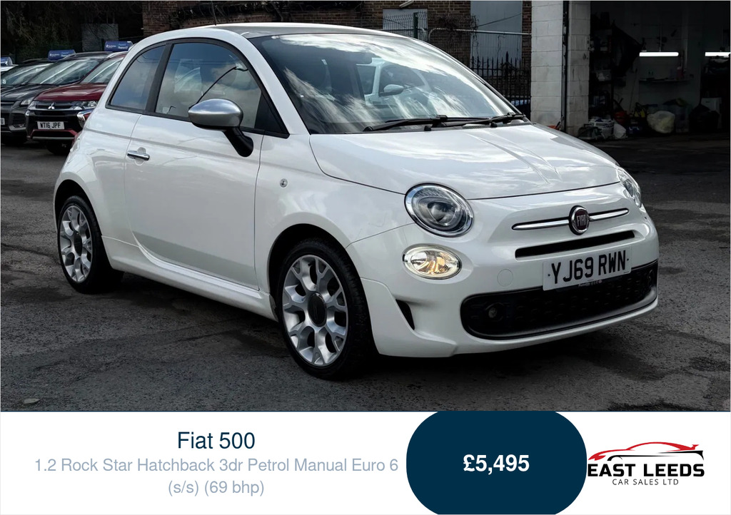 Fiat 500 1.2 Rock Star Hatchback Euro 6 White