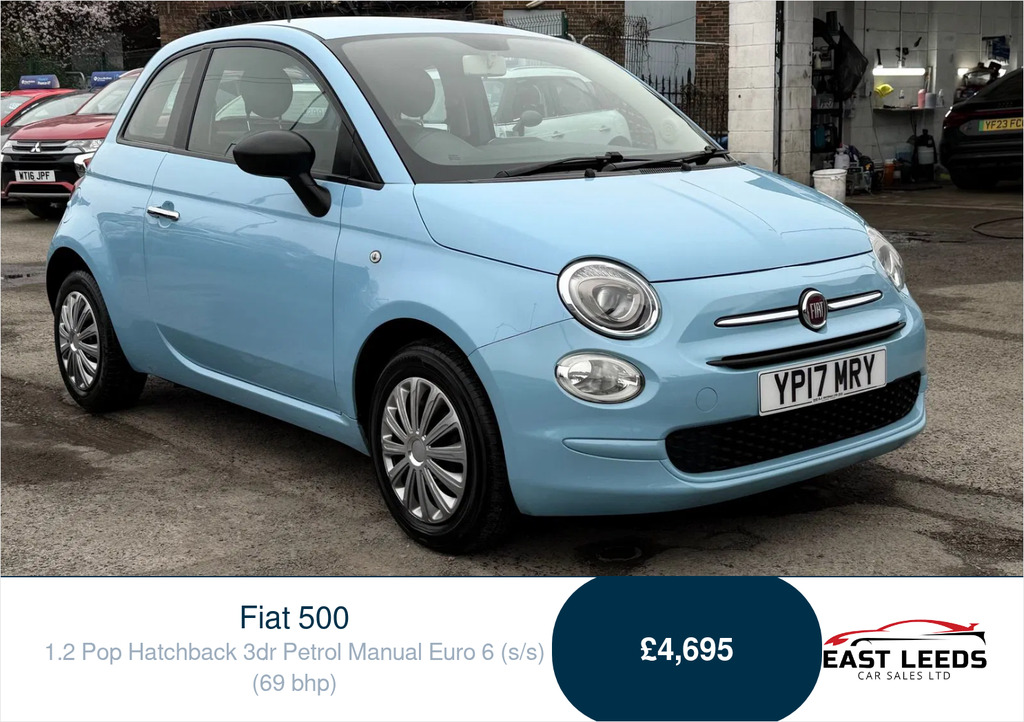 Fiat 500 1.2 Pop Hatchback Euro 6 Ss Blue