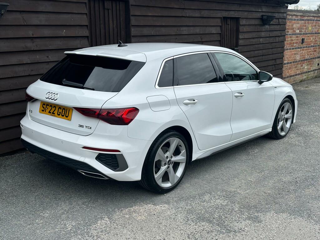 Audi A3 2.0 Tdi 35 S Line Sportback S Tronic Euro 6 Ss SF22GOU White #5