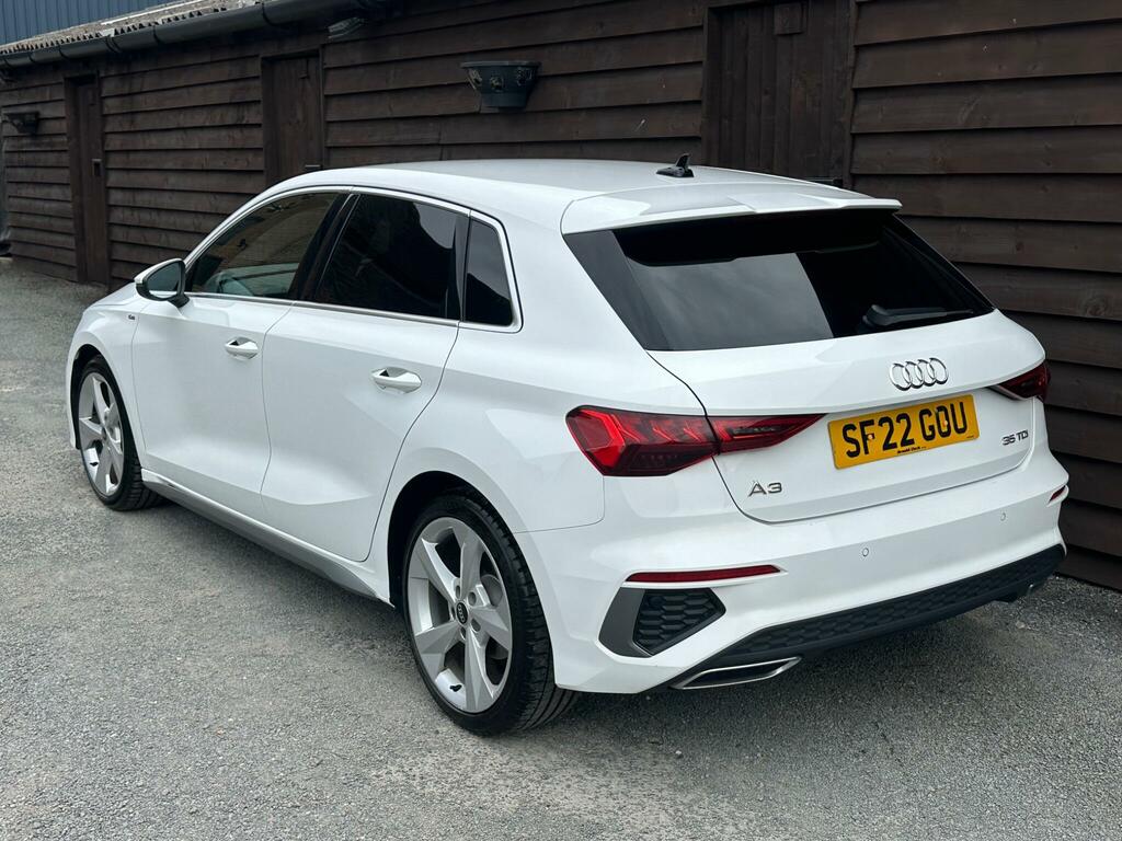 Audi A3 2.0 Tdi 35 S Line Sportback S Tronic Euro 6 Ss SF22GOU White #6