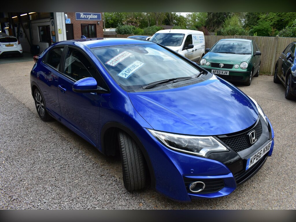 Honda Civic 1.6 I-dtec Se Plus Navi Hatchback Man KP66NNB Blue #3