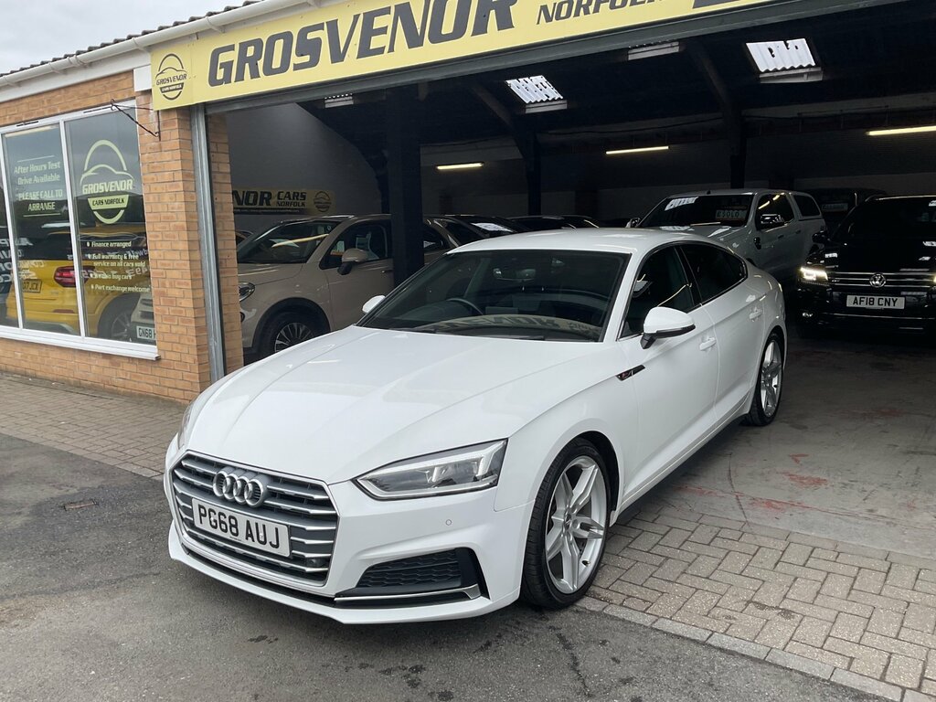 Audi A5 2.0 Tfsi 40 S Line Sportback S Tronic E PG68AUJ White #4