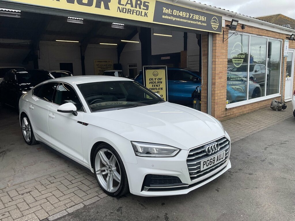 Audi A5 2.0 Tfsi 40 S Line Sportback S Tronic E PG68AUJ White #5