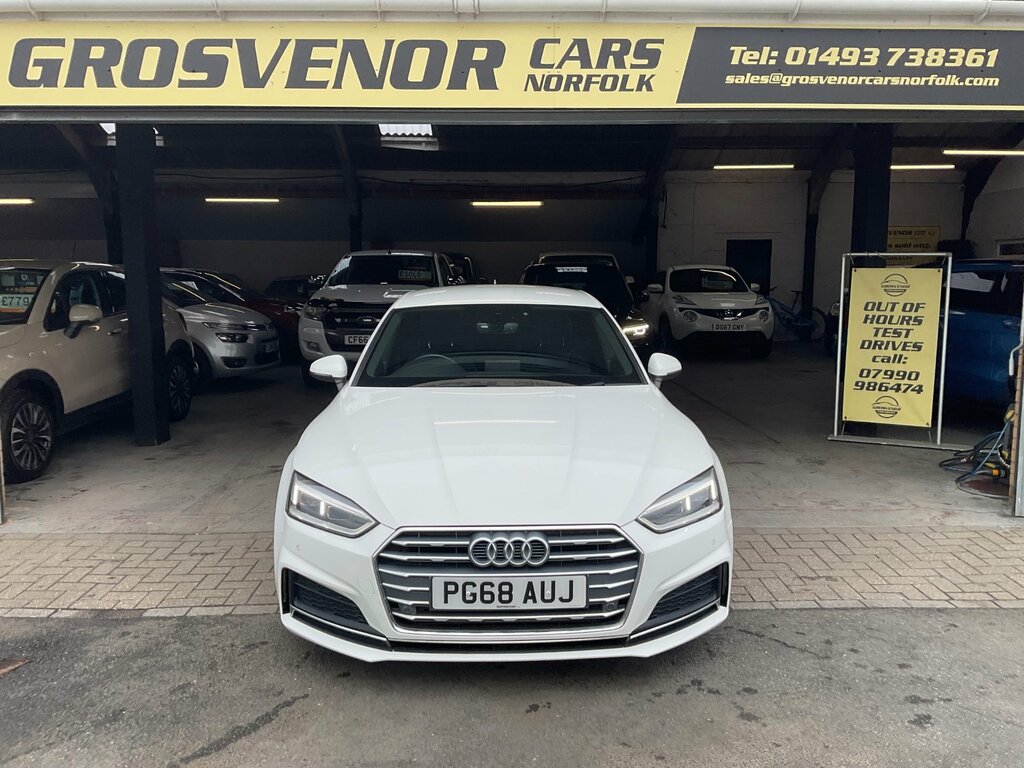 Audi A5 2.0 Tfsi 40 S Line Sportback S Tronic E PG68AUJ White #3