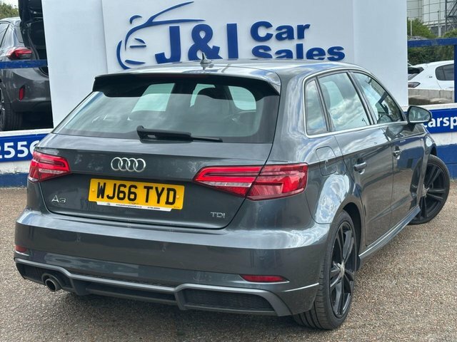 Audi A3 1.6 Tdi S Line Sportback Euro 6 WJ66TYD Grey #4