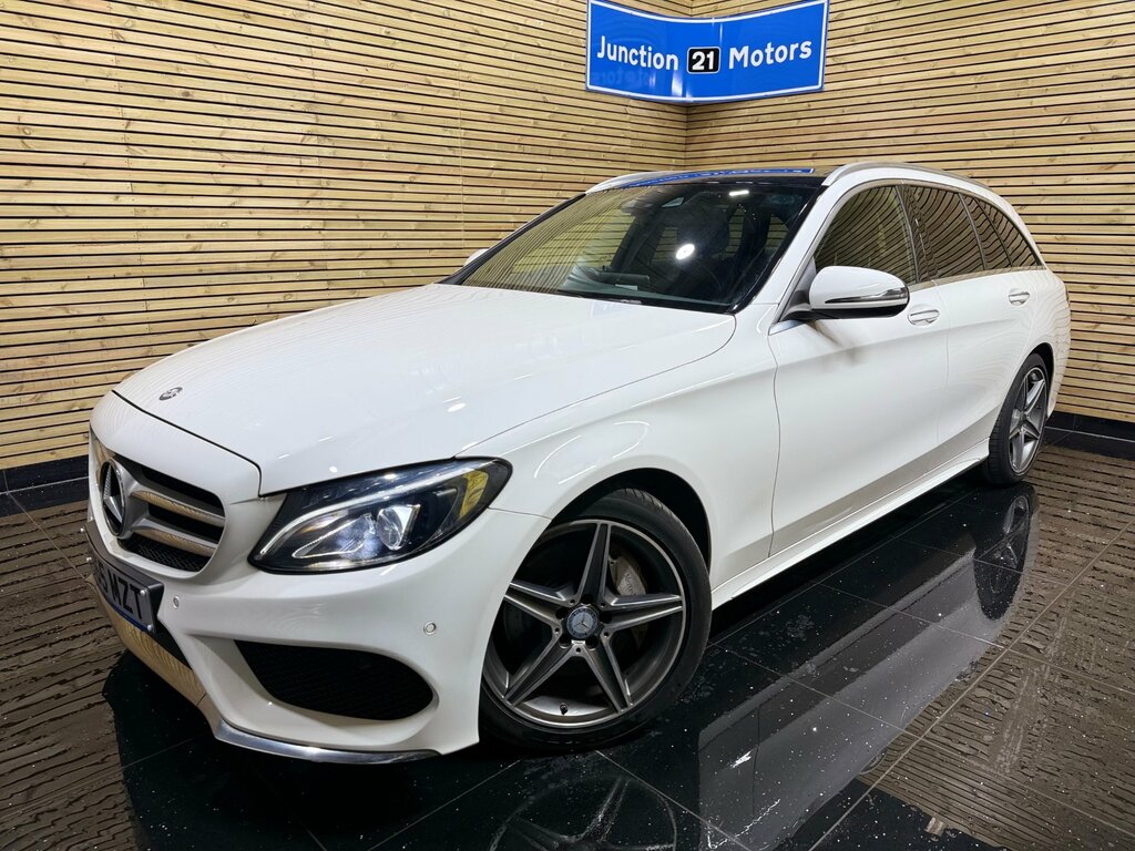 Mercedes-Benz C Class 2.1 C250d Amg Line Premium Plus Estate Diese White