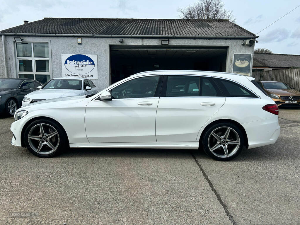 Mercedes-Benz C Class C220d Amg Line 9G-tronic FSZ6402 White #2