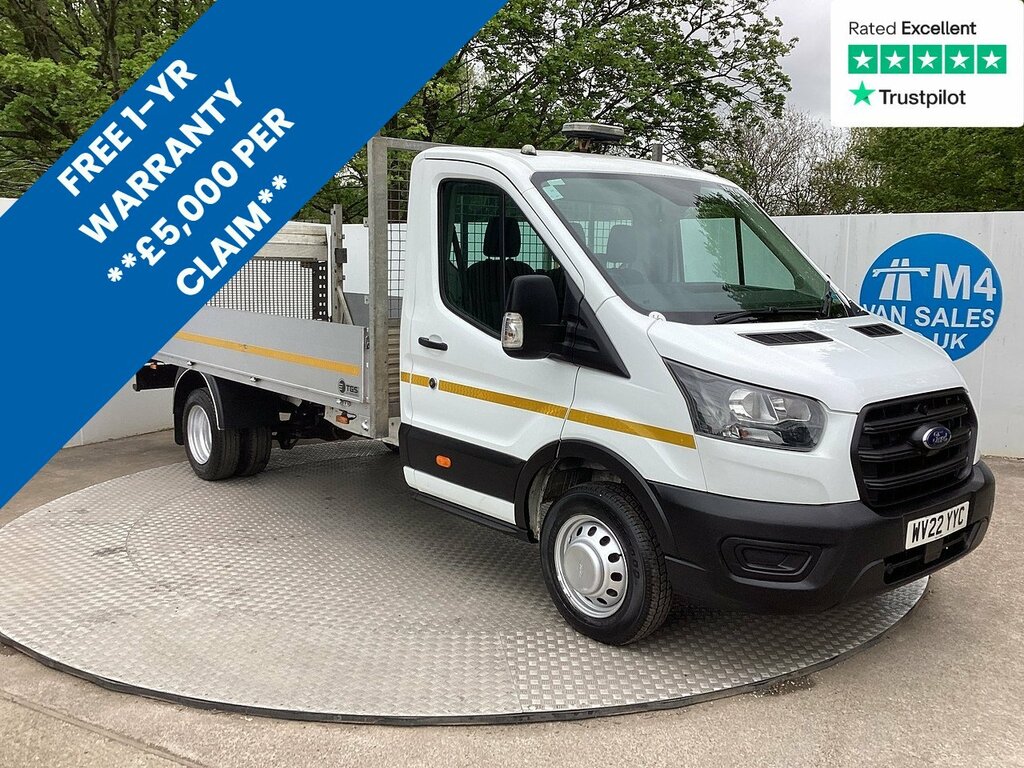 Ford Transit Custom 350 Ecoblue Leader Dropside Tail Lift 14Ft 2 Euro WV22YYC White