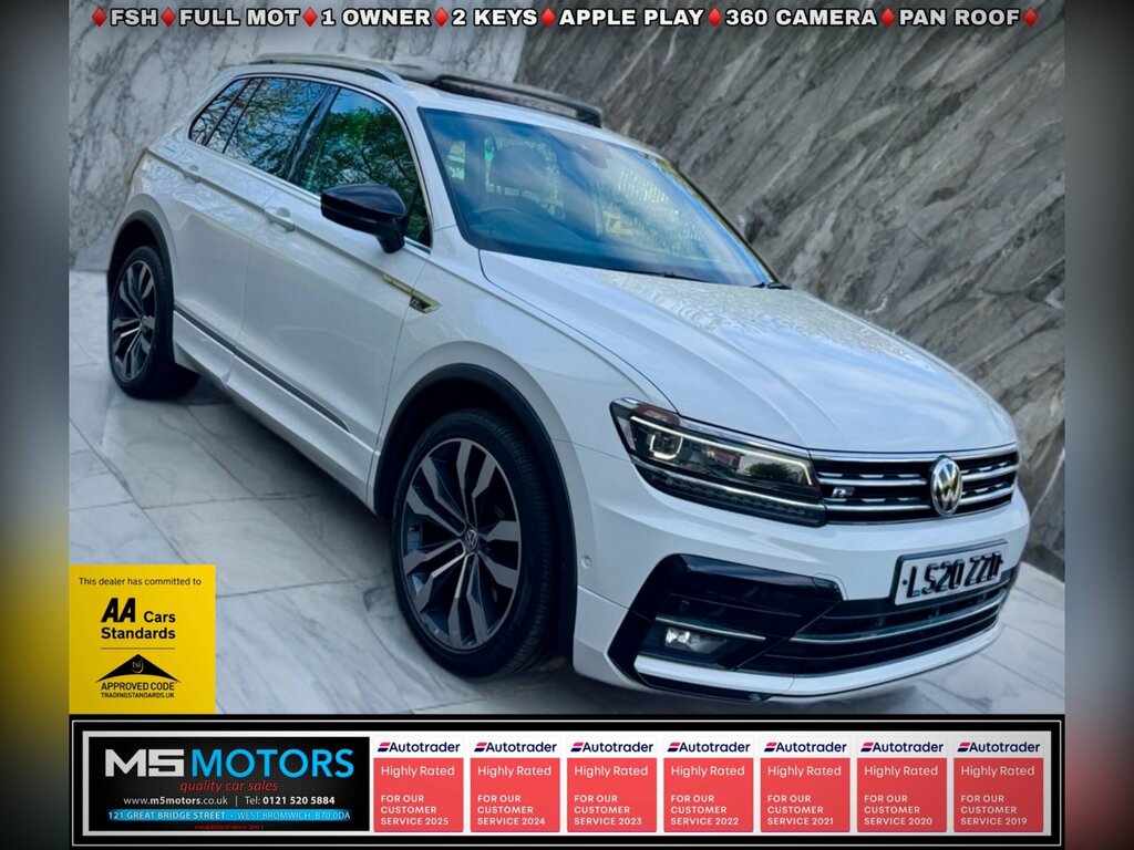 Volkswagen Tiguan 2.0 Bitdi R-line Tech Dsg 4Motion Euro 6 Ss White