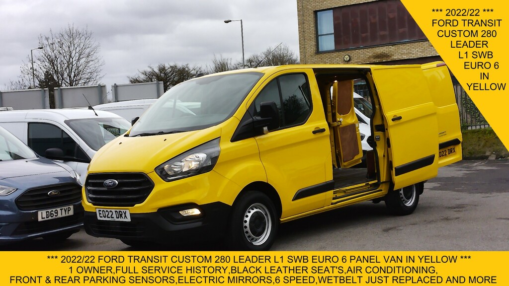Ford Transit Custom 280 Leader L1 Swb In Yellow,black Leather Style Se EO22DRX #4