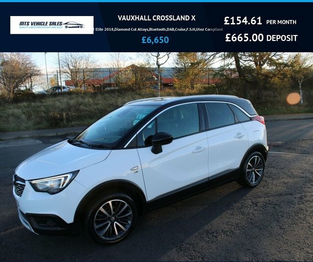 Vauxhall Crossland X 2018 1.2 Elite 2018,Diamond Cut Alloys,bluetooth,d White