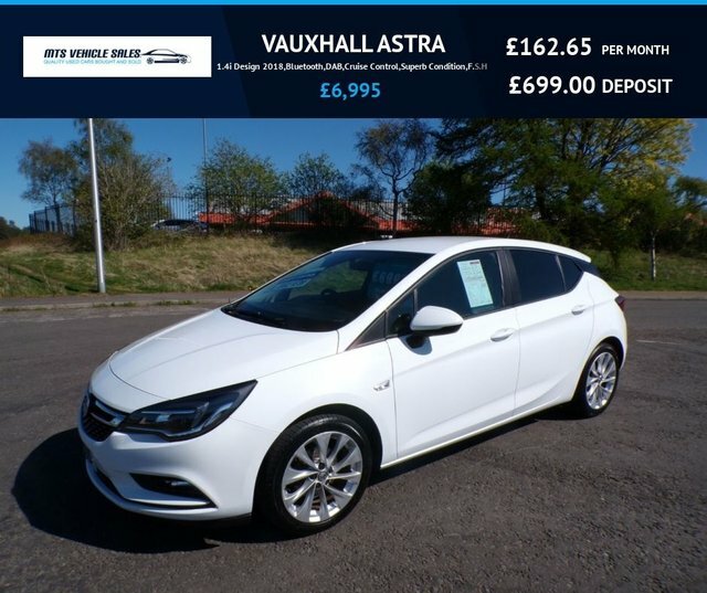Vauxhall Astra 2018 1.4I Design 2018,Bluetooth,dab,cruise Control White
