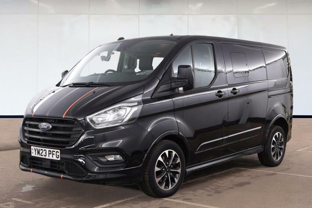 Ford Transit Custom 2.0 320 Ecoblue Sport Crew Van Double Cab Dies YM23PFG Black #2